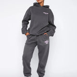 Relaxed Hoodie and Jogger Set with Graphic Accent
