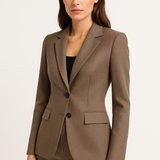 Classic Tailored Single Button Blazer with Structured Fit