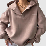 Relaxed V-Neck Hoodie with Modern Oversized Fit