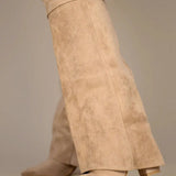Pointed Toe Low Heel Knee High Boots
