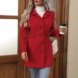 Tailored Button Front Mid Length Coat with Waist Belt