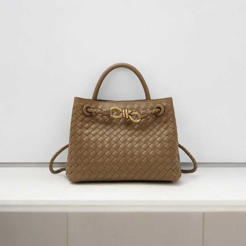 Woven Top Handle Tote Bag