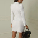 Tailored Double Breasted Blazer Mini Dress