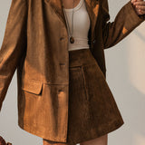 Relaxed Fit Button Front Blazer with Classic Tailoring