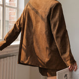 Relaxed Fit Button Front Blazer with Classic Tailoring