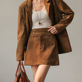 Relaxed Fit Button Front Blazer with Classic Tailoring