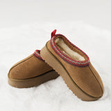 Platform Suede Slip On Clogs