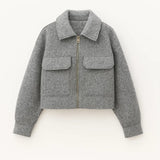 Structured Zip Front Jacket with Utility Pockets