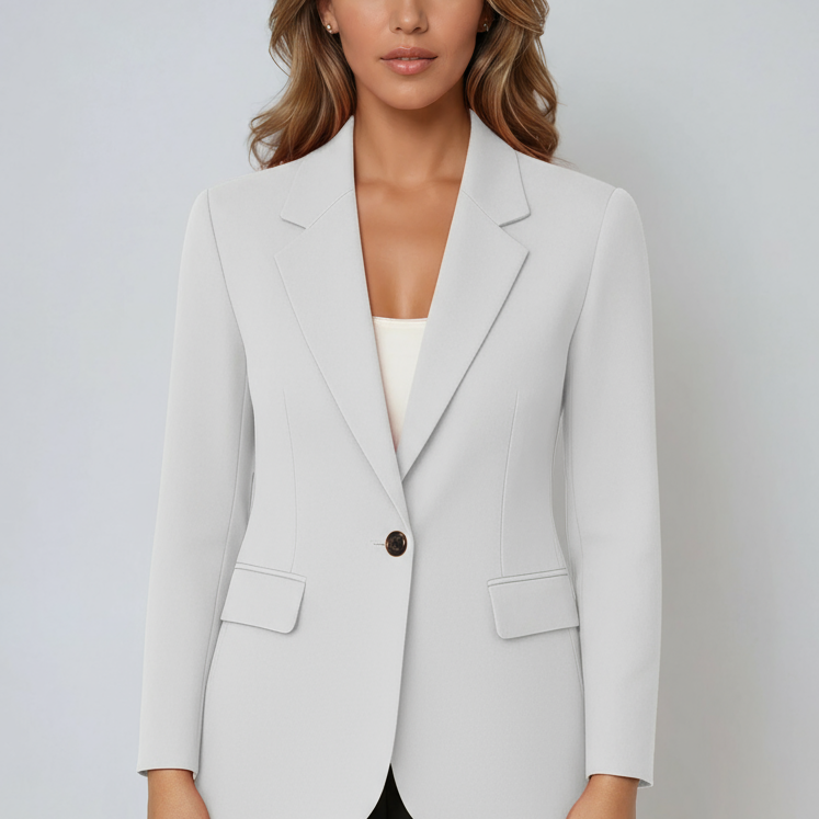 Tailored Single Button Blazer with Modern Structured Fit