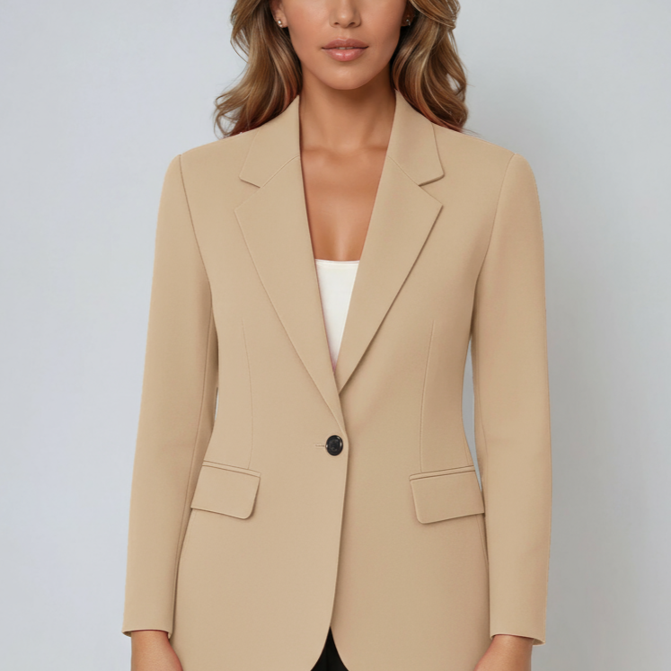 Tailored Single Button Blazer with Modern Structured Fit