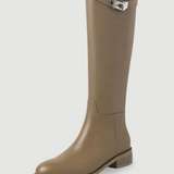 Buckle Detail Knee High Riding Boots