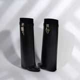 Minimalist Pointed Toe Knee High Boots