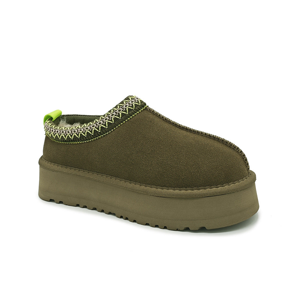 Platform Suede Slip On Clogs