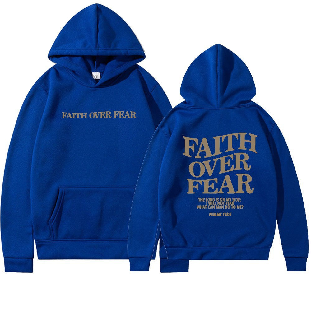 Faith Over Fear Inspirational Hoodie with Relaxed Fit