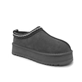 Platform Suede Slip On Clogs