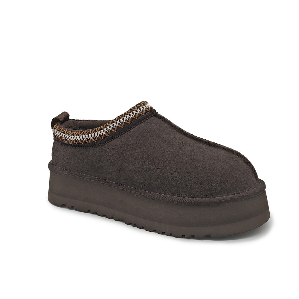 Platform Suede Slip On Clogs