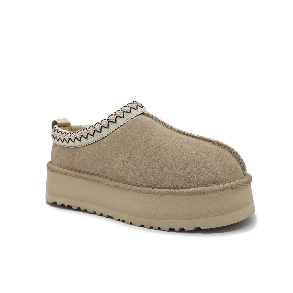 Platform Suede Slip On Clogs