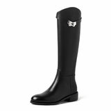 Buckle Detail Knee High Riding Boots