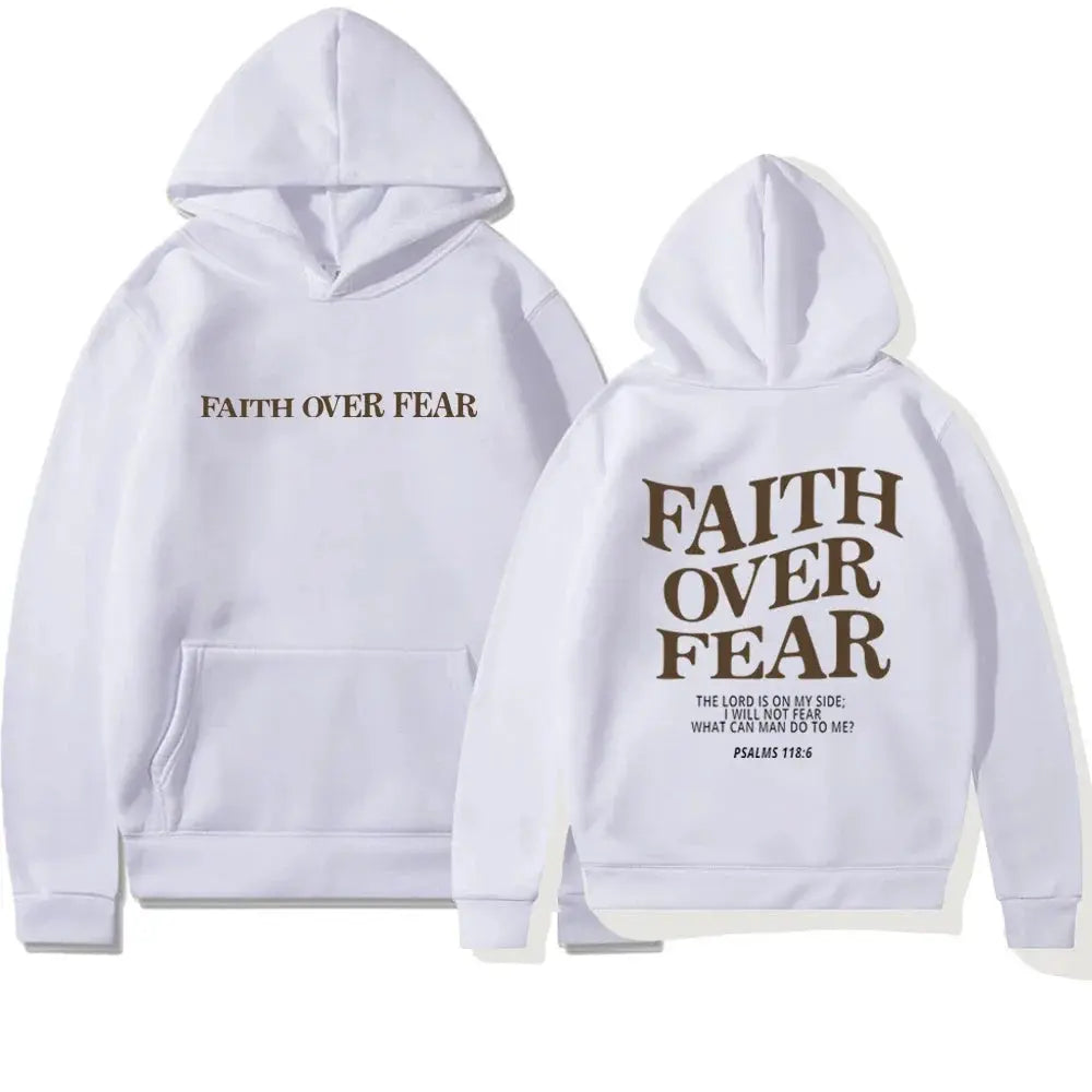 Faith Over Fear Inspirational Hoodie with Relaxed Fit
