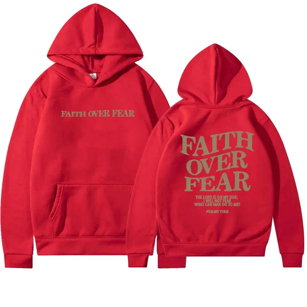 Faith Over Fear Inspirational Hoodie with Relaxed Fit