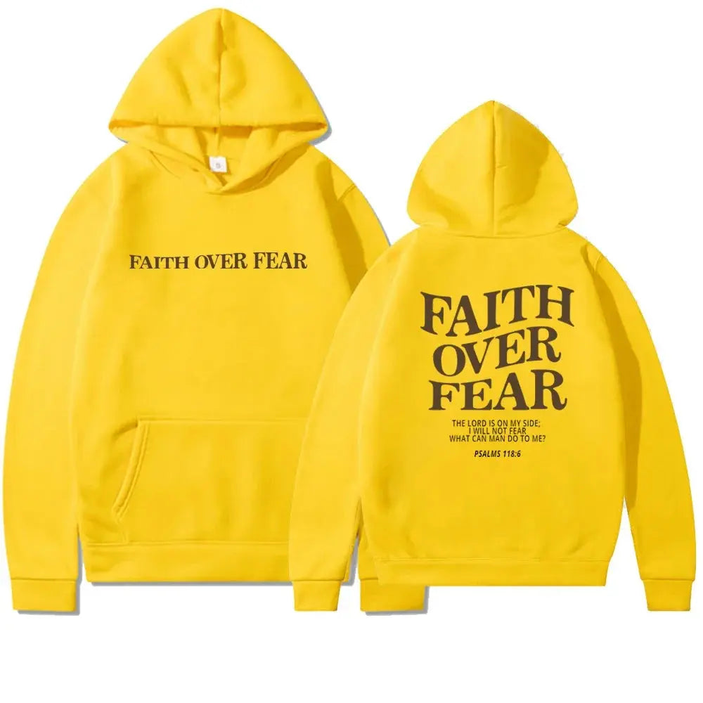 Faith Over Fear Inspirational Hoodie with Relaxed Fit