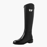 Buckle Detail Knee High Riding Boots