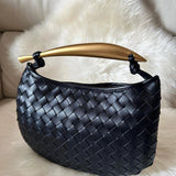 Woven Crescent Handle Statement Bag
