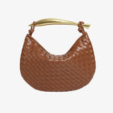 Woven Crescent Handle Statement Bag