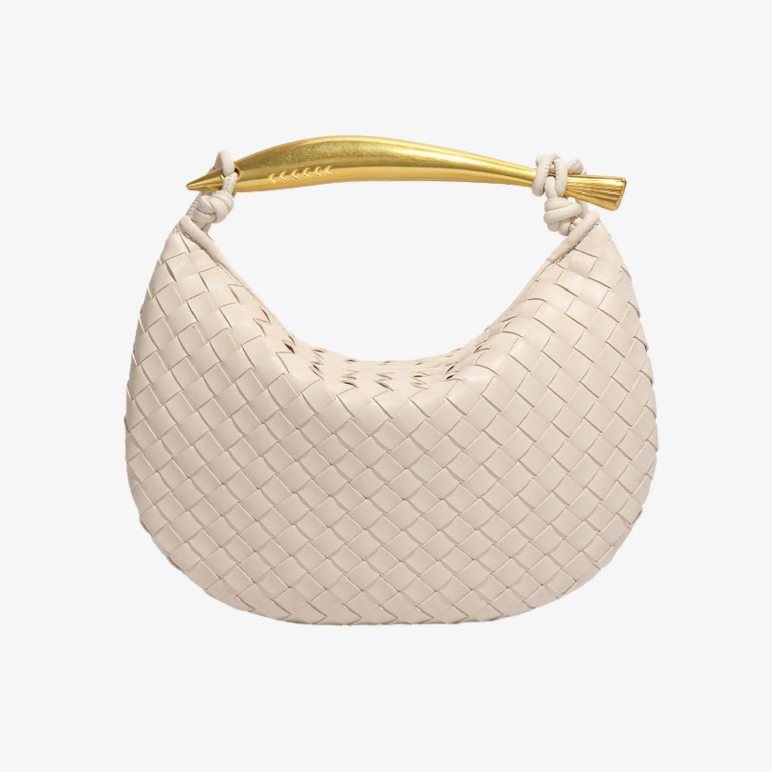 Woven Crescent Handle Statement Bag