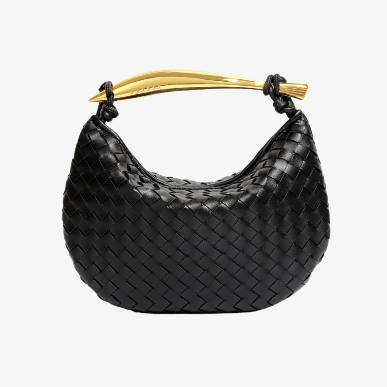 Woven Crescent Handle Statement Bag