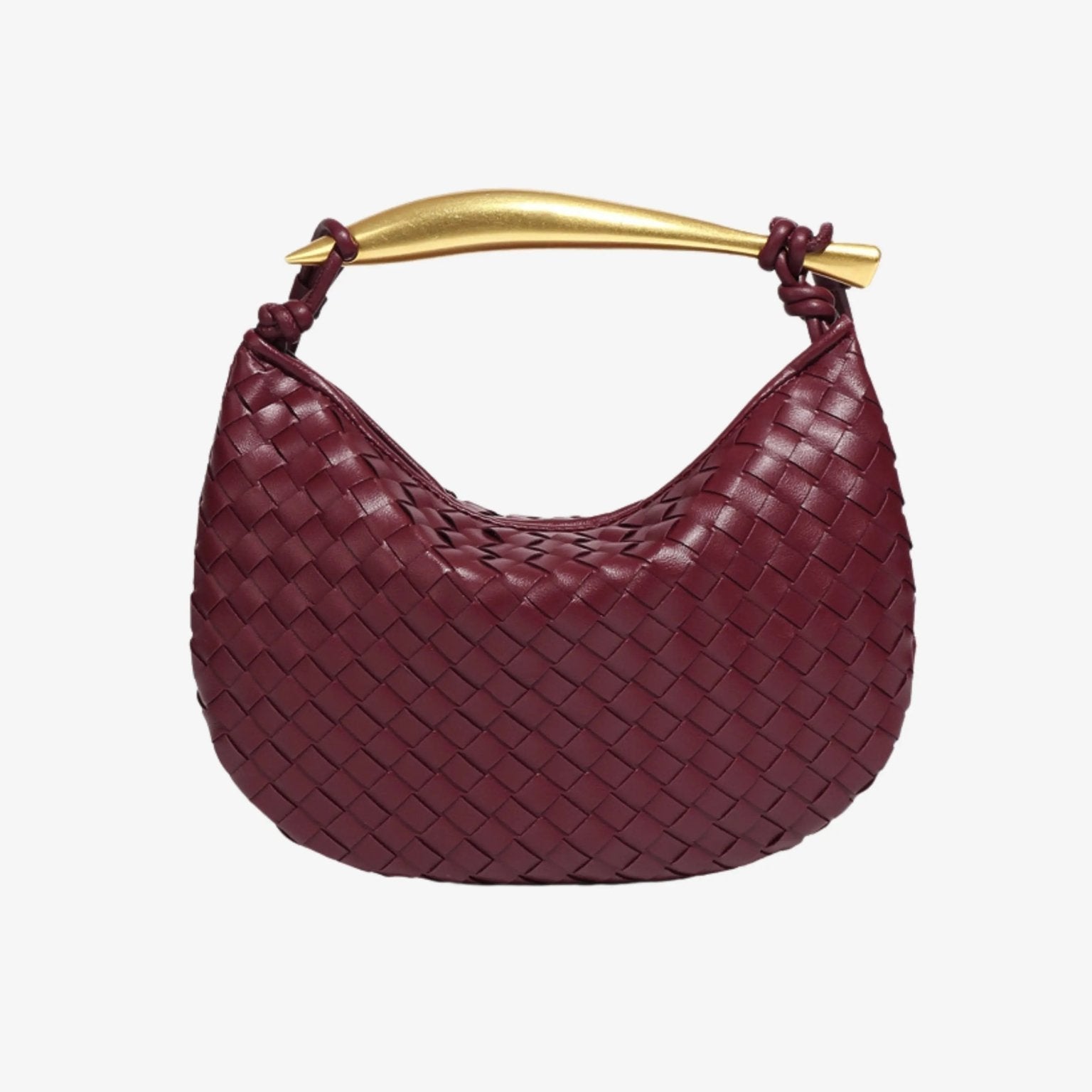 Woven Crescent Handle Statement Bag