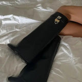Minimalist Pointed Toe Knee High Boots