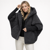 Oversized Hooded Puffer Jacket with Soft Textured Finish