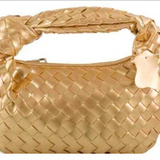 Woven Knot Handle Hobo Bag