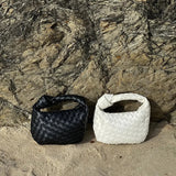 Woven Knot Handle Hobo Bag