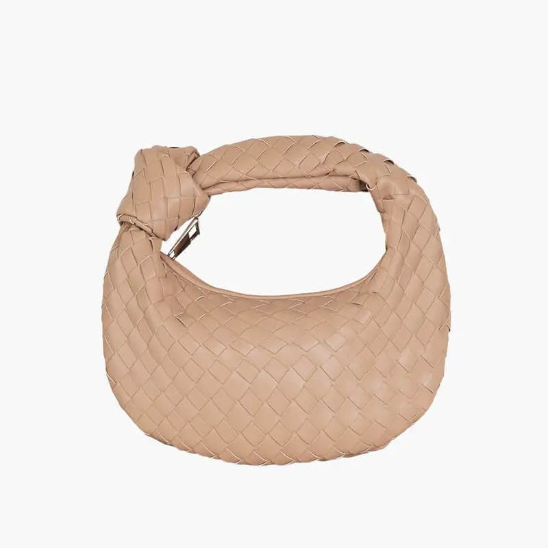 Woven Knot Handle Hobo Bag
