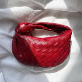 Woven Knot Handle Hobo Bag