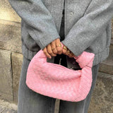 Woven Knot Handle Hobo Bag