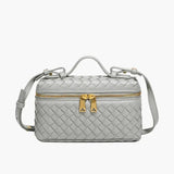 Woven Zip Camera Crossbody Bag