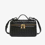 Woven Zip Camera Crossbody Bag