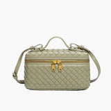 Woven Zip Camera Crossbody Bag