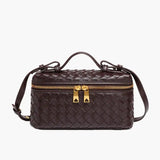 Woven Zip Camera Crossbody Bag