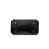 Croc Embossed Structured Top Handle Bag