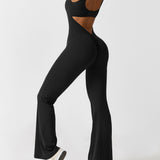 Sleeveless Sculpting Flared Leg Jumpsuit