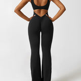 Sleeveless Sculpting Flared Leg Jumpsuit