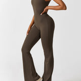 Sleeveless Sculpting Flared Leg Jumpsuit