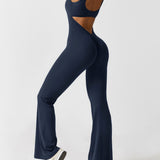 Sleeveless Sculpting Flared Leg Jumpsuit