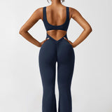 Sleeveless Sculpting Flared Leg Jumpsuit