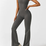 Sleeveless Sculpting Flared Leg Jumpsuit