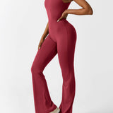 Sleeveless Sculpting Flared Leg Jumpsuit